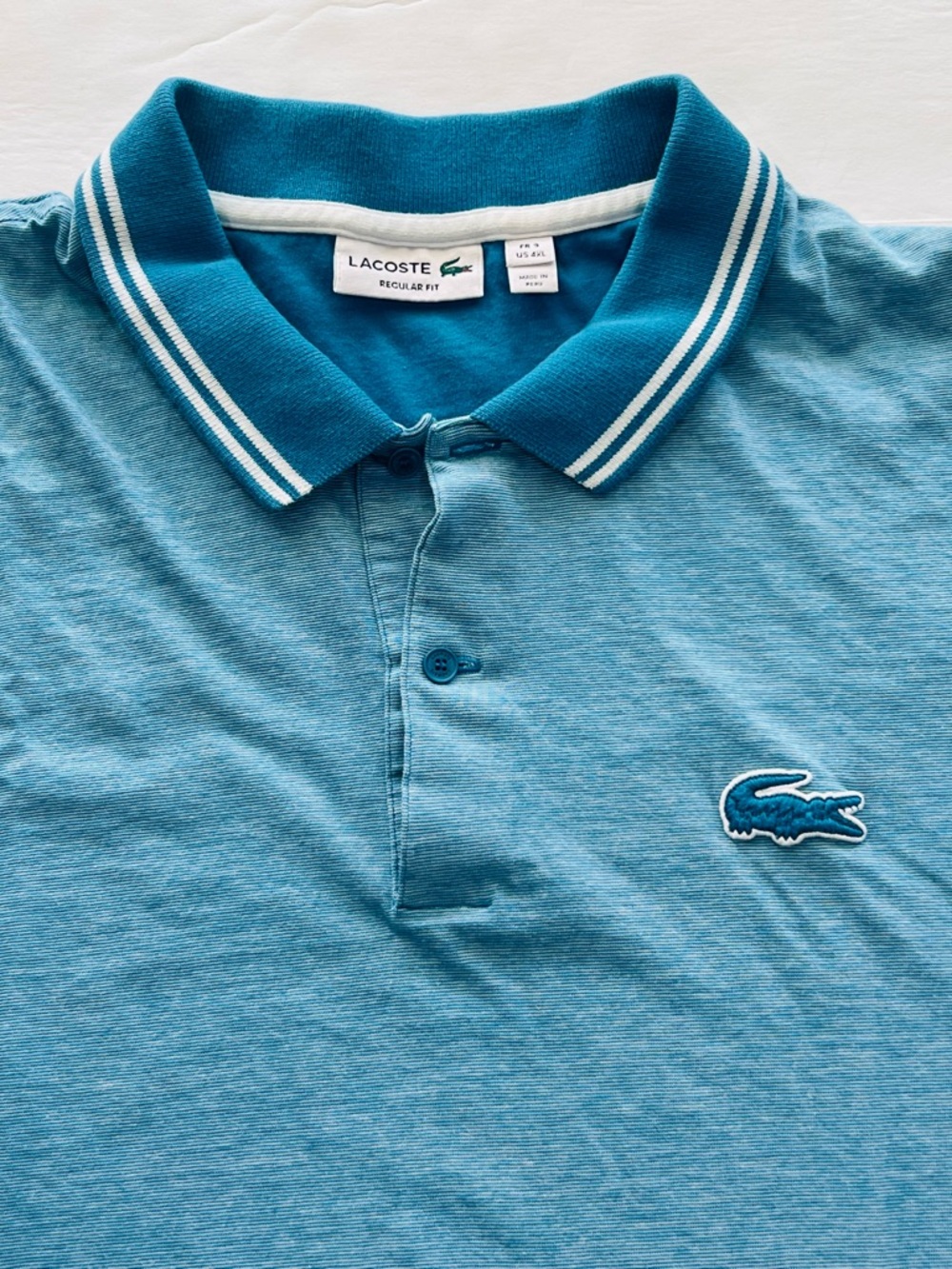 Lacoste Polo Shirt Blue Regular Fit Cotton Short Sleeve Mens US 4XL Logo Casual